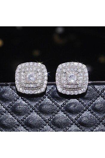 Pursehuit Silver earrings with zirconia stones, Noomie C19