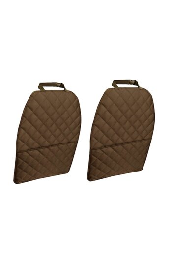Metru Patrat Set 2 quilted universal car seat back protectors with organizer pocket, brown,