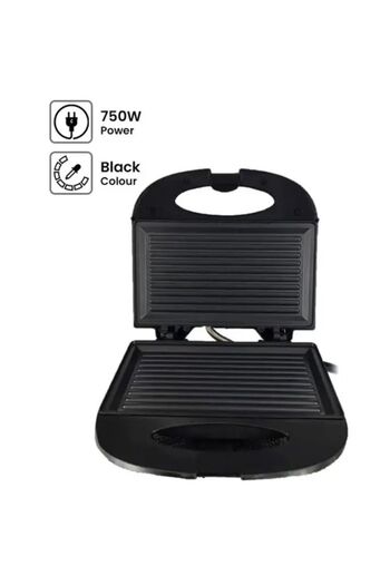 DLC Sandwich Maker 600 750W - Fast Heating, Easy Cleaning, Black