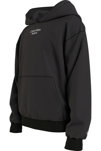 Calvin Klein STACKED LOGO RELAXED Erkek Siyah Hoodie