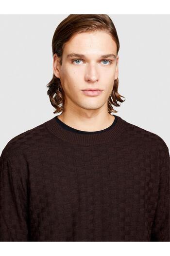 Sisley Men's Sweater Wool Blend Crew Neck Sweater 323A107Gs102Q-Sis700
