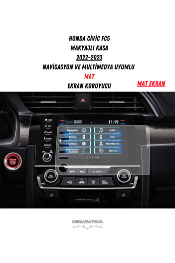 UniqAnatolia Honda Civic Fc5 Decorative Case Navigation and Multimedia Compatible Matte Screen Protector