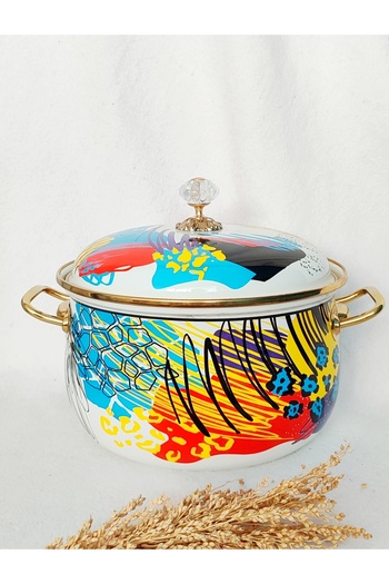 EBRULİEMAYE Artist Enamel Lux Pot 5 Liters 24 cm Milk Yogurt Casserole Pot