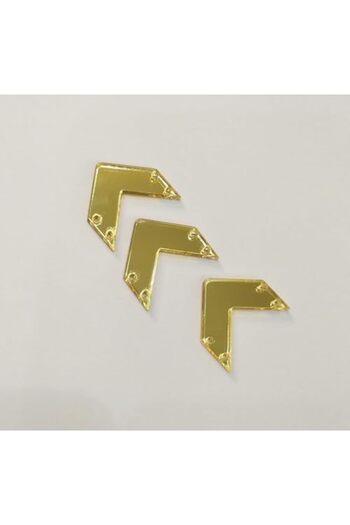 Slasa 50 Pieces of Reflective Gold Acrylic Rhinestones by - Mixed Sizes and Shapes - Double-Sided (G