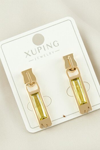 makay Xuping Zipper Zircon Stone Luxury Steel Earrings