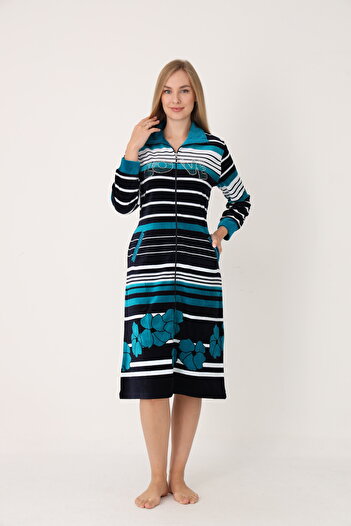 ROMEO LİFE Rochie de damă din amestec de bumbac, catifea, cu fermoar 1663