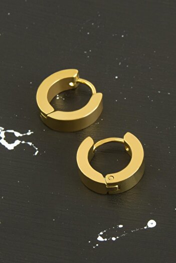 makay Bestonly Yellow Color Men's Steel Earrings 1.5 Cm-Yellow