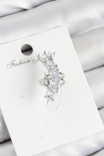 REBORN DESIGN Brass Zircon Stone Model Silver Color Right Cartilage Earring
