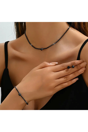 Estilo Lingerie Diamond Look Zircon Stone Elegant Jewelry Set, Gift Jewelry