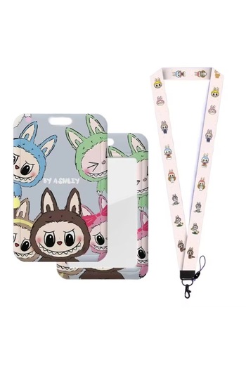 synshop Labubu Neck Strap Lanyard Card Holder Id Badge for Workplaces and Schools Birthday Gift
