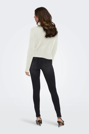 ONLY Women's Onlpetra Pearl Buttoned Crew Neck Knit Cardigan 15350655 Ecru