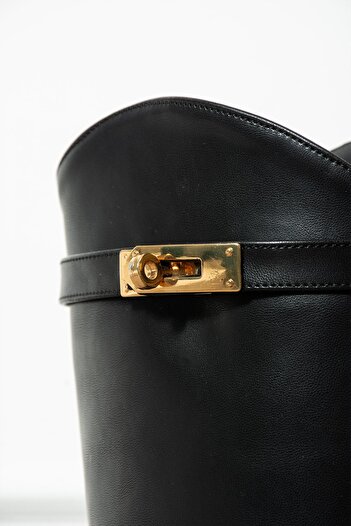 ZENNESHOES Florina Kadın fermuarlı Siyah Çizme