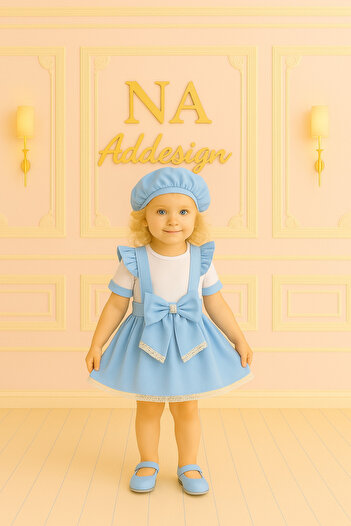 NA ADDESIGN Girl's Snapback Strap Salopet Set with Elastic Cap (9 Color Options)