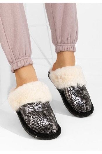 B T Shoes Černé dámské domácí pantofle Ashely