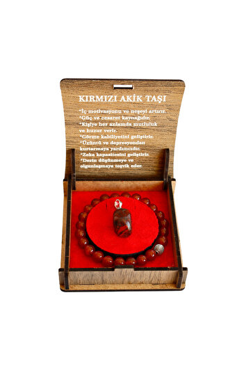 taru pasaj Red Agate Natural Stone Bracelet – Energy Balancing, Stylish and Original Design