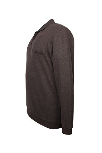 tambattal Large Size Polo Neck Thessaloniki Sweatshirt with Pockets (Wide Comfortable Fit)