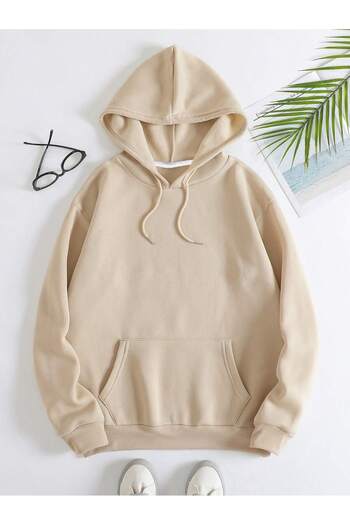 ModaQamar Teddy Bear Printed Oversize Kangaroo Pocket Hooded Sweatshirt Hoodie