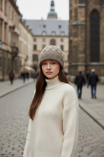 derikem Stylish Women's Hair Braid Lined Knitwear Beret
