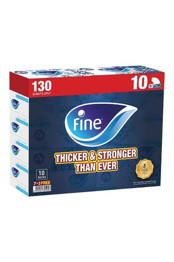 FINE Facial Tissues 130 Sheets Pack Of 10