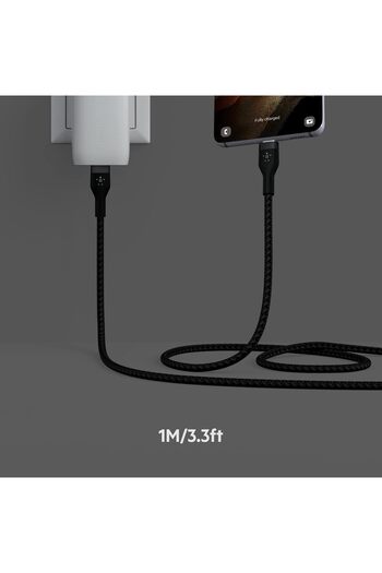 Belkin Fast Charge Pro Flex Braided USB C charger cable, USB-IF certified PD type C fast charging ca