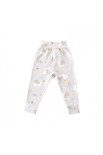 OEM Baby pants with cuffs and wide elastic waistband – Premium cotton jersey Gray