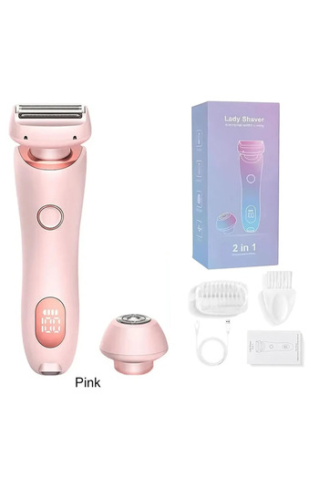 Choice1 Pink Electric Razors for Women 2 In 1 Bikini Trimmer Face Shavers Hair Removal for Underarms Legs La