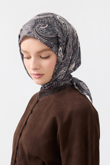 Qef Cotton Scarf Garden Soft Brown