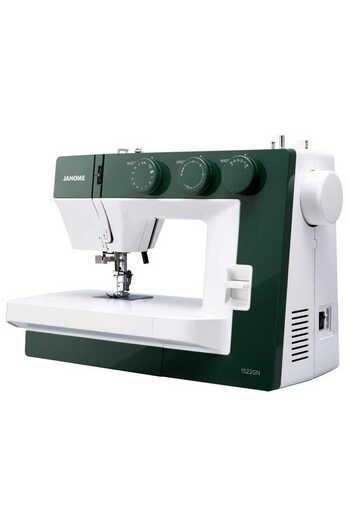 Janome Masina de cusut electromecanica 1522GN, 25 Programe, 860 Imp/Min, 60W, Alb/Verde