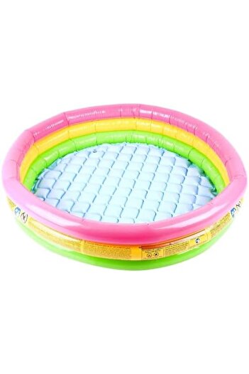 STOREMAX Shopverse “Sunset Glow” Baby Pool, Water Capacity Approximately 131 Liters, Inflatable Floor, 3 Rings, 2 Handles
