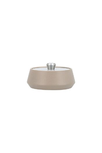 Dallaty beige porcelain date bowl with lid 15.5*15.5*10 cm