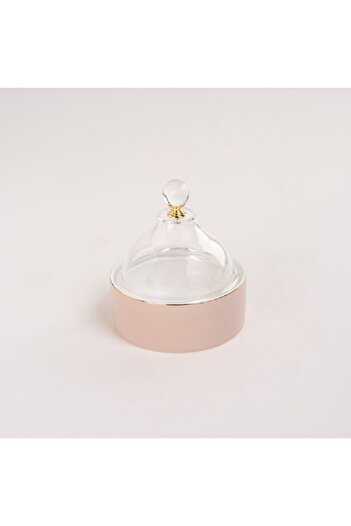 Dallaty beige porcelain date bowl with lid 12.6*12.6*14 cm