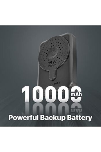 Promate Magnetic Wireless Power Bank, Portable 10000mAh 15W Wireless Dual Magnetic and Apple Watch C