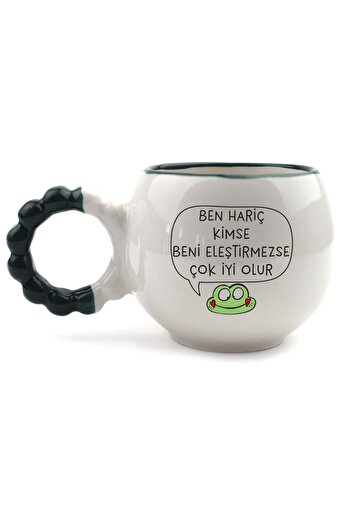 PALTO TASARIM If Nobody Criticizes Me, It's Too Good Handmade Cream Shiny Puff Mug - Handcrafted Gift Mug Bar
