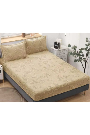 CHIRASO CHIRASO, COCOLINO Elastic Bed Cover, Butterfly Pattern 180x200+30cm and 2 Pillowcases 50x70cm