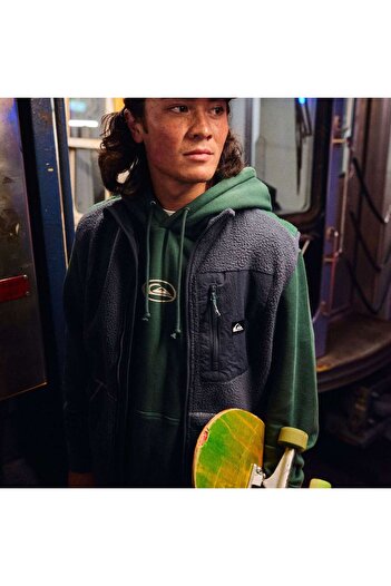 Quiksilver Солена вода Графика Мъжка зелена суитшърт МЪЖКА СУИТШЪРТ EQYFT05126