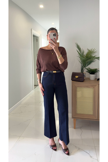 BİRCANÇİL Fiorina Dark Blue Flare Jeans