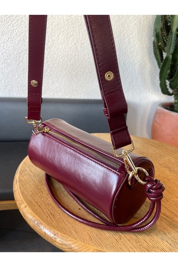 nura Claret Red Women's Cylinder Model Hand and Shoulder Bag