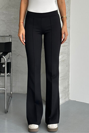 macharel jeans Women's Spanish Leg Opening Ribbed Stitching Modal Fabric Pants