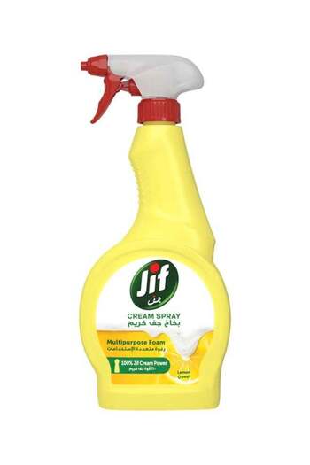 Jif Multi Purpose Cream Spray Cleaner 100 Percent Stain And Grease Removal Lemon 500ml