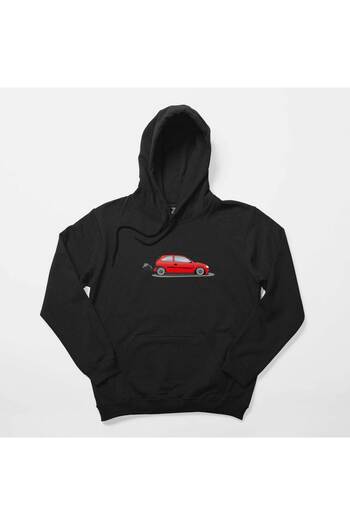 Z zepplin Opel Corsa Red Black Hooded Sweatshirt Hoodie