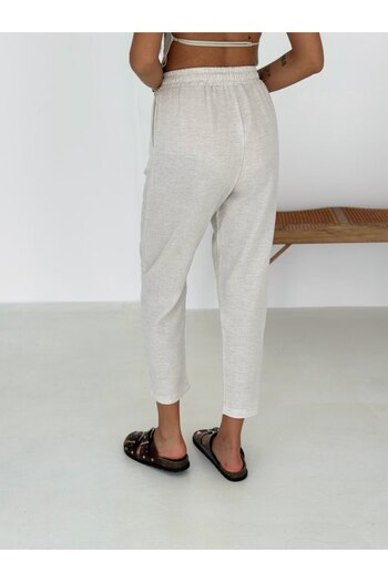 PUCKA FASHION Pucka Hiri Linen Pocket High Waist Comfortable Carrot Pants