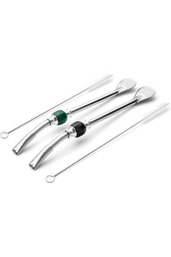 CUOPRU Yerba Mate Bombillas Set - Included Mate Gourd Stainless Steel Straws with Straw Case, Remova