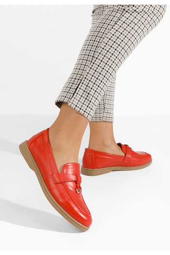 B T Shoes Ravishine women's red loafers