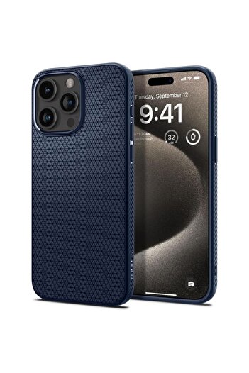 Spigen Carcasă pentru iPhone 17 Pro Max, Liquid Air, Albastru marin
