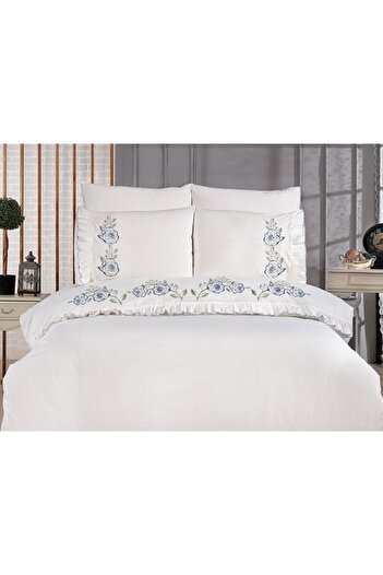 Elvira Home Collection Eh Efruz Cotton Embroidered Double Bedding Set
