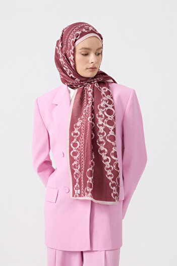 Qef Cotton Twill Shawl Loop Line Plum Plum