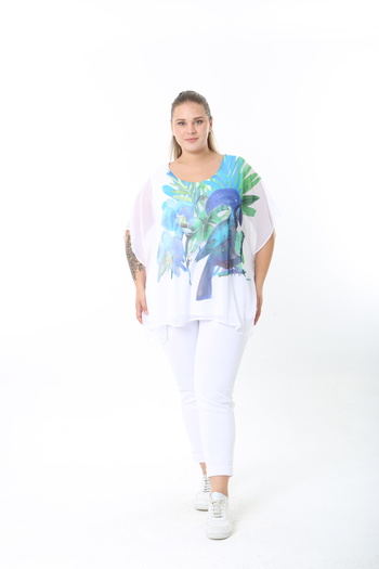 XL Modam Lycra Inside, Viscose Outside, Chiffon Plus Size Tunic