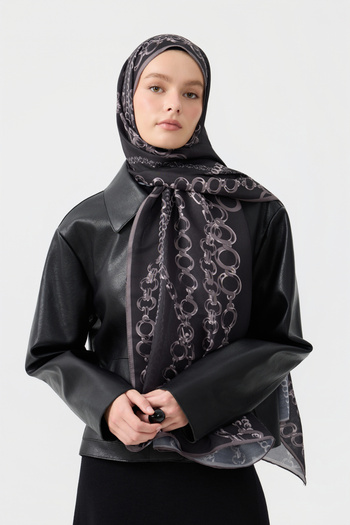 Qef Cotton Twill Shawl Loop Line Gray