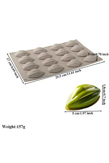 PASTRY PLANET Professional Silicone Chocolate Mold Cocoa Bean