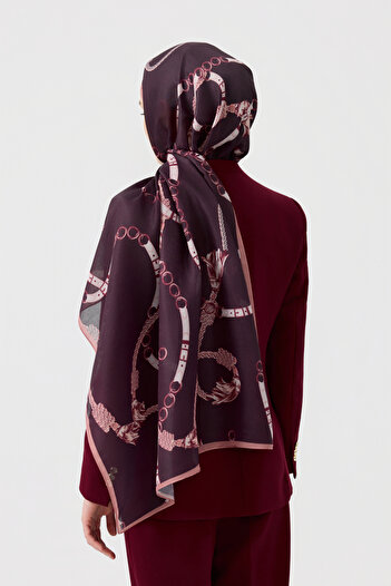 Qef Cotton Twill Şal Linkage Mürdüm Eriği